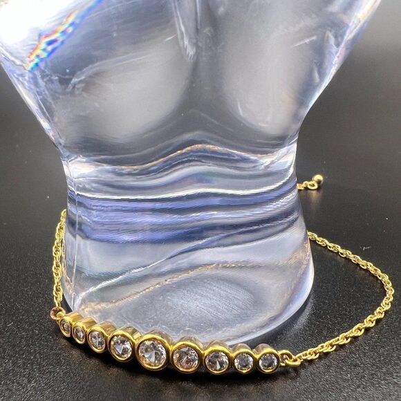 KATE Spade Bezel Set Crystal Bracelet Adjustable Like New - Picture 8 of 9
